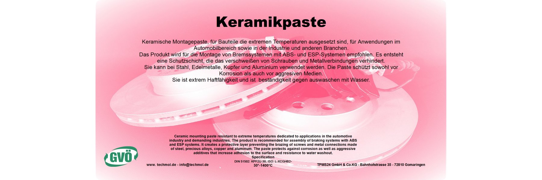 100g metallfreie KERAMIK-PASTE für Montage +++ Bremse - Injektor