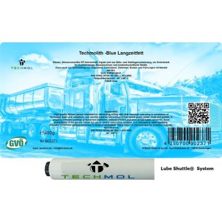 Techmolit - Blue Langzeitfett Gleitlager Wälzlager EP-Lithiumfett 400g Lube Shuttle®  System